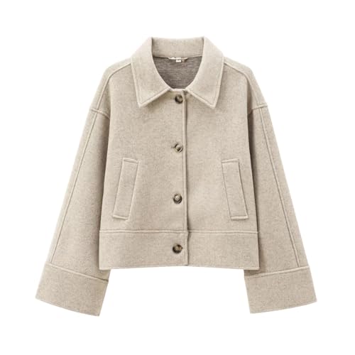 Amazon.com: Womens Wool Short Button Jacket Lapel Solid Color